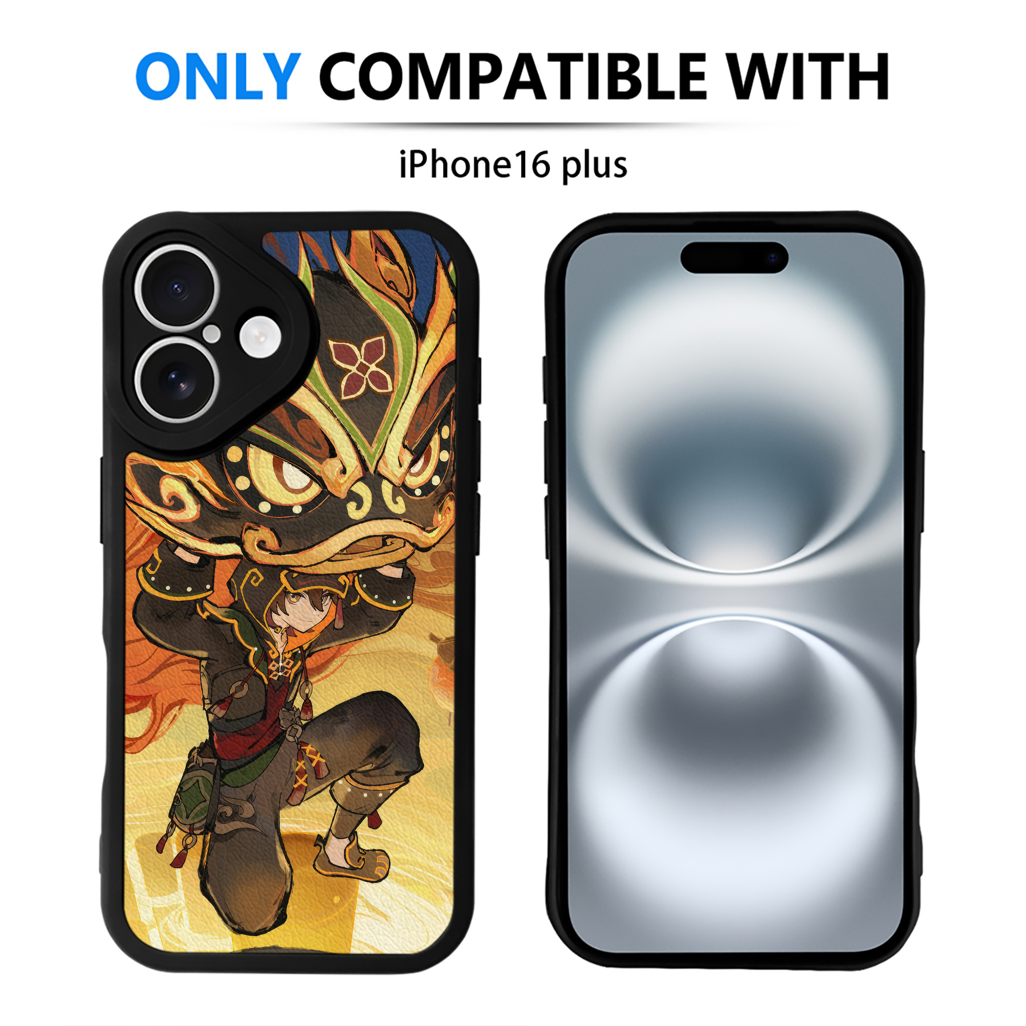 げんし神 genshin 【iPhone 16シリーズ対応】シリコンスマホケース（レザー調） 材質：シリコン